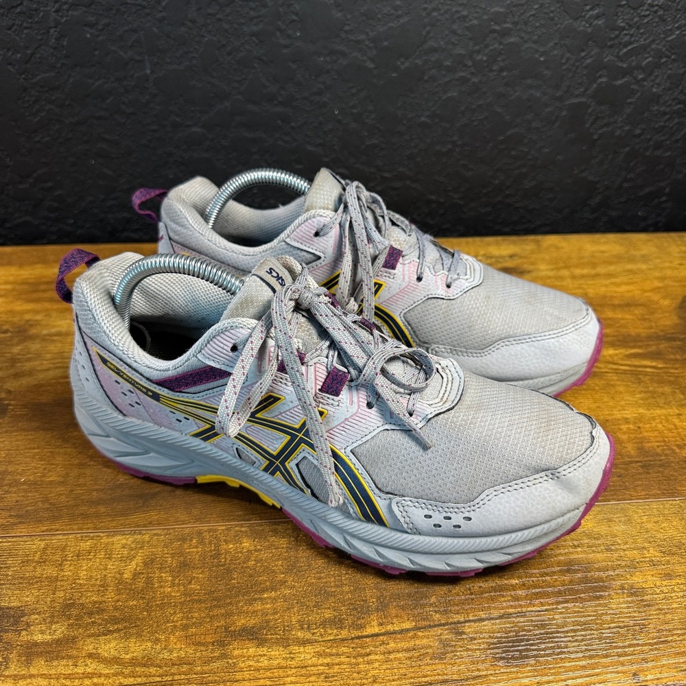Asics Gel-Venture 9 1012B313 Grey Pink Mesh Trail Running Womens 10